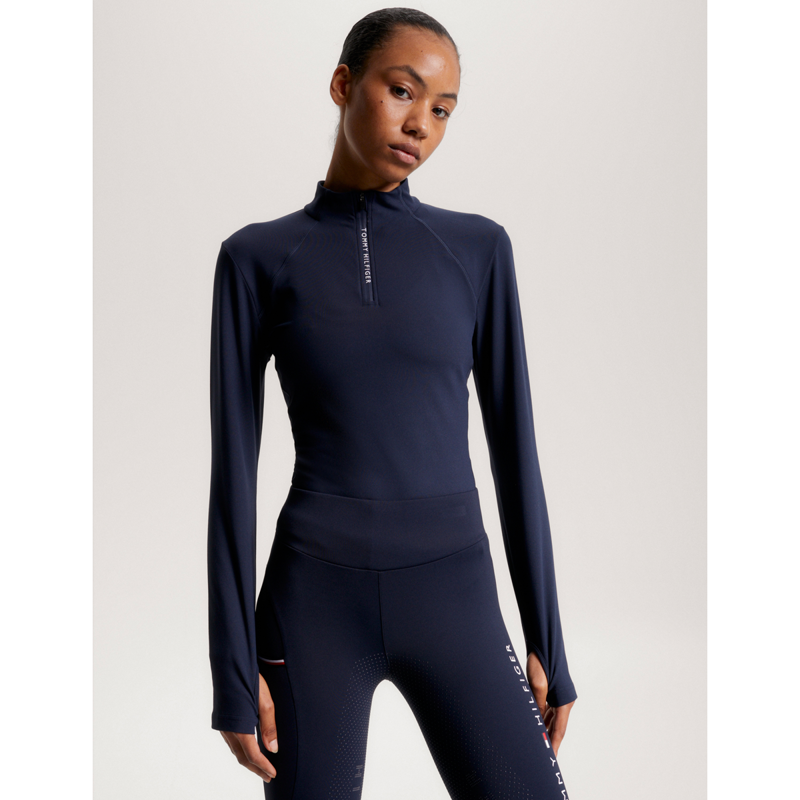 Tommy Hilfiger Women's Thermo 1/4 Zip Base Layer - Desert Sky-4